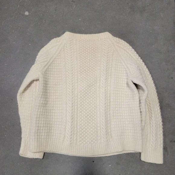 Vintage wool cableknit mens small women's medium sweater - Picture 8 of 12